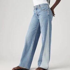 NWT. Levi's Two-Tone Flare Jeans - Light and Medium